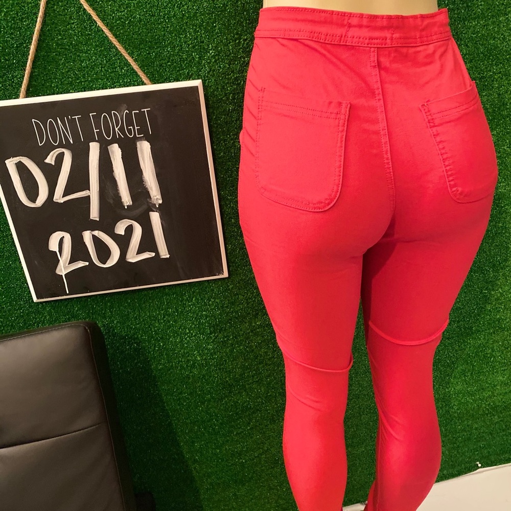 Red Skinny Jeans Size L